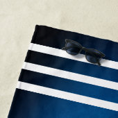 Navy Blue Nautical Theme Family Event Beach Towel Strandlaken (In situ)