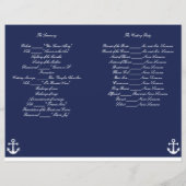Navy Blue Nautical Wedding Ceremony Program Flyer (Achterkant)