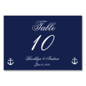 Navy Blue Nautical Wedding Place Kaarten (Voorkant)