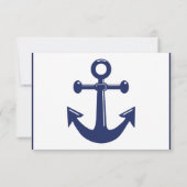 Navy Blue Nautical Wedding RSVP Kaarten Blue Ancho Kaartje (Achterkant)