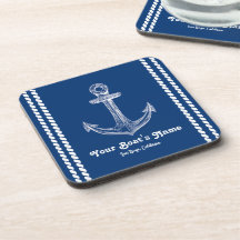 Navy Blue Nautical Welkom Over Custom Boat