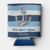 Navy Blue Nautical Welkom Over Custom Boat Blikjeskoeler (Voorkant)