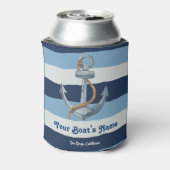 Navy Blue Nautical Welkom Over Custom Boat Blikjeskoeler (Blikje Achterkant)