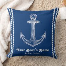 Navy Blue Nautical Welkom Over Custom Boat