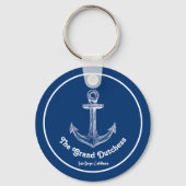 Navy Blue Nautical Welkom Over Custom Boat Sleutelhanger (Voorkant)