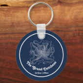Navy Blue Nautical Welkom Over Custom Boat Sleutelhanger (Voorkant)