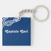 Navy Blue Nautical Welkom Over Custom Boat Sleutelhanger (Achterkant)