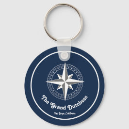 Navy Blue Nautical Welkom Over Custom Boat Sleutelhanger