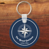 Navy Blue Nautical Welkom Over Custom Boat Sleutelhanger (Voorkant)