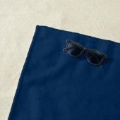 Navy Blue nautische anker aangepaste monogram naam Strandlaken (In situ)