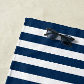 Navy Blue nautische anker aangepaste monogram naam Strandlaken (In situ)