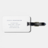 Navy Blue nautische anker aangepaste naam Bagagelabel (Achterkant horizontaal)