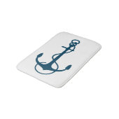 Navy Blue nautische boot anker illustratie Badmat (Gekanteld)