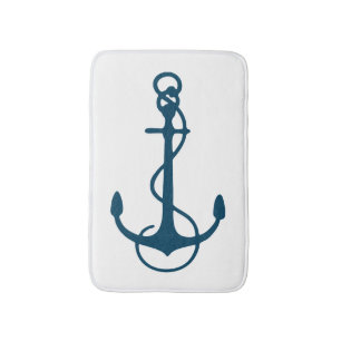 Navy Blue nautische boot anker illustratie Badmat