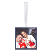 Navy Blue Neon Snowflake kerstfeestdag 2 Foto Decoratie (Rechts)