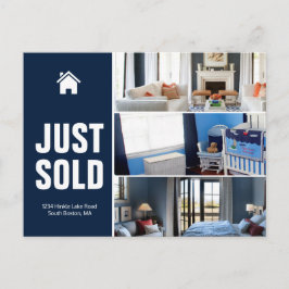 Navy blue Net verkocht onroerend goed advertentie  Briefkaart
