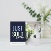 Navy blue Net verkocht onroerend goed advertentie  Briefkaart (Staand voorkant)