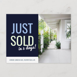 Navy blue Net verkocht onroerend goed advertentie  Briefkaart