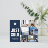 Navy blue Net verkocht onroerend goed advertentie  Briefkaart (Staand voorkant)