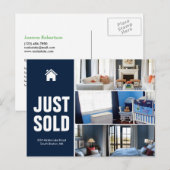 Navy blue Net verkocht onroerend goed advertentie  Briefkaart (Voorkant / Achterkant)