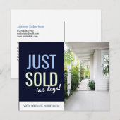 Navy Blue Net verkocht onroerend goed advertentie Briefkaart (Voorkant / Achterkant)