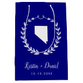 Navy Blue Nevada Map Wedding Welcome Swag Medium Cadeauzakje (Voorkant)