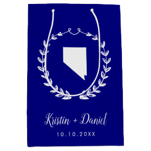 Navy Blue Nevada Map Wedding Welcome Swag Medium Cadeauzakje