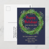 Navy Blue New Home Happy Holiday Briefkaart (Voorkant / Achterkant)