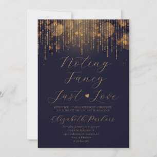 Navy Blue Niets Fancy Gewoon Liefde Elopement Kaart