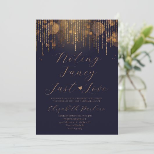 Navy Blue Niets ingewikkelds, gewoon liefde vlucht Kaart (Staand voorkant)