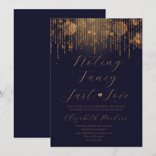 Navy Blue Niets ingewikkelds, gewoon liefde vlucht Kaart (Voorkant / Achterkant)