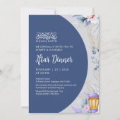 Navy Blue Night Sky Ramadan Iftar Dinner Kaart (Voorkant)