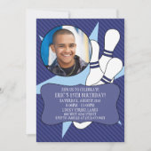 Navy Blue No Time to Spare Bowling Party Photo Kaart (Voorkant)