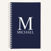Navy Blue - Notitieboek voor persoonlijk monogram  (Voorkant)