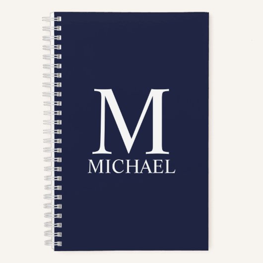 Navy Blue - Notitieboek voor persoonlijk monogram (Voorkant)