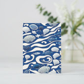 Navy blue oceaan briefkaart (Staand voorkant)