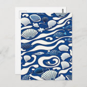 Navy blue oceaan briefkaart (Voorkant / Achterkant)