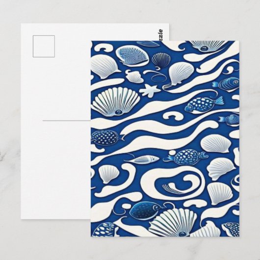 Navy blue oceaan briefkaart (Voorkant / Achterkant)