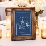 Navy Blue Ocean Zee Shell Trouwtafel Nummers Kaart<br><div class="desc">Navy Blue Ocean Zee Shell Trouwtafel nummers - beschikbaar als directe download!</div>