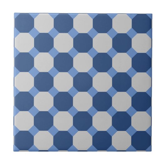 Navy Blue Octagon Tile Tegeltje (Voorkant)