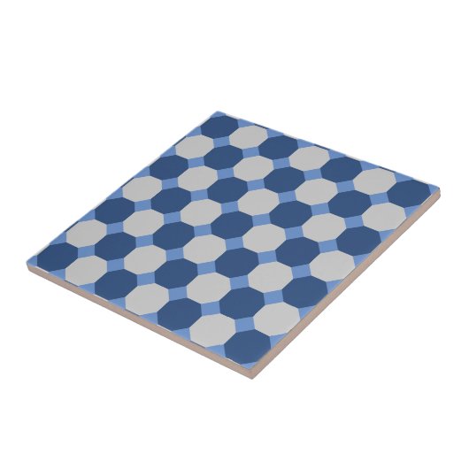 Navy Blue Octagon Tile Tegeltje (Zijkant)