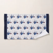 Navy Blue Octopus Coastal White Wood Nautical Ba Bad Handdoek (Handdoek)