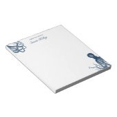 Navy Blue Octopus, gepersonaliseerd Notitieblok (Schuin)