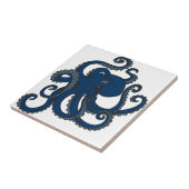 Navy Blue Octopus Tegeltje (Zijkant)