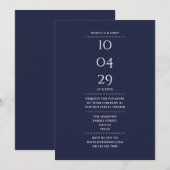 Navy Blue Oefenavond Datum Kaart (Voorkant / Achterkant)