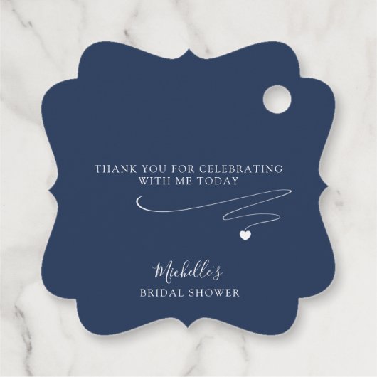 Navy Blue (of andere) Van mijn douche naar de jouw Bedankjes Labels (Achterkant)