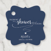 Navy Blue (of andere) Van mijn douche naar de jouw Bedankjes Labels (Voorkant)