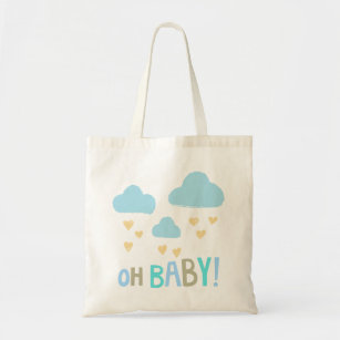 Navy Blue Oh Baby Baby Boy Tote Bag
