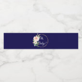 Navy Blue Oh baby Waterflesetiket Waterfles Etiket (Enkel label)