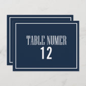 Navy Blue Old Fashion Table Number Briefkaart (Voorkant / Achterkant)